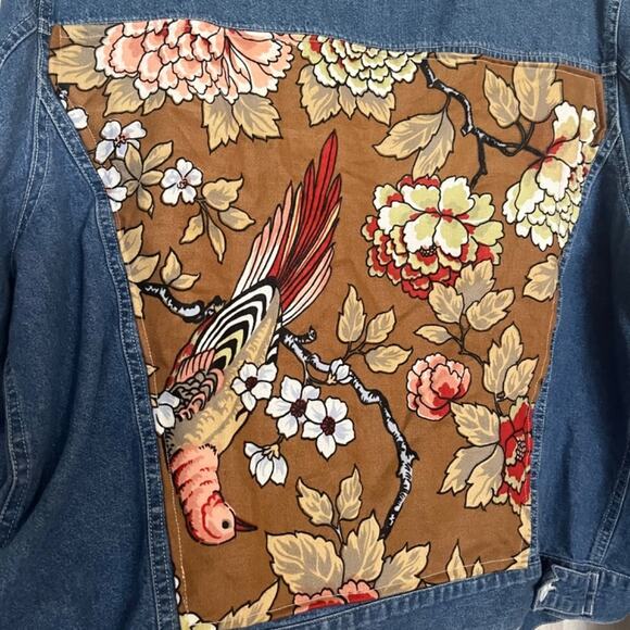 Handmade OOAK Up-cycled Vintage Jacket Birds and Flowers and MOP buttons 1 - Picture 14 of 16